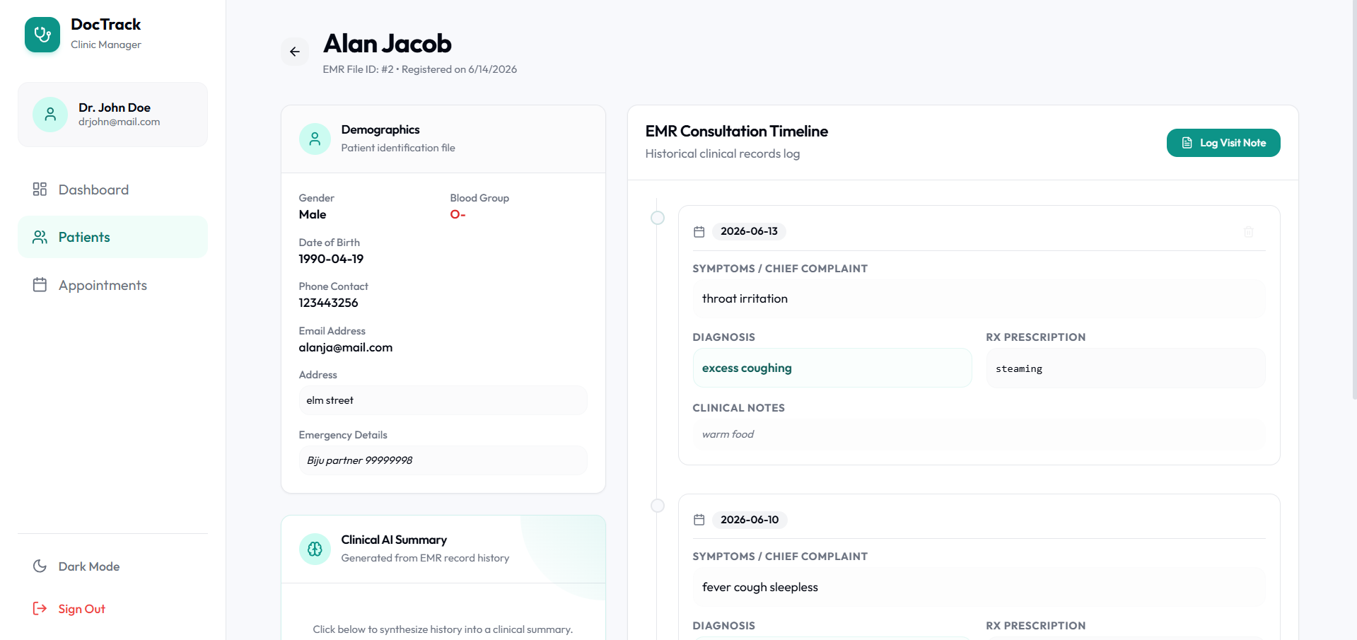 Patient EMR Details